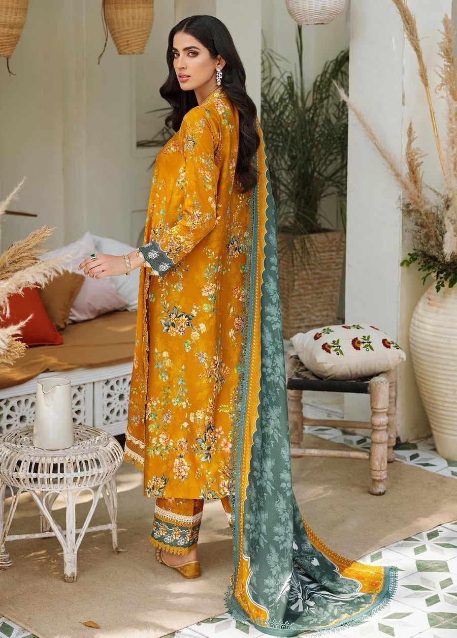Noor by Saadia Asad Embroidered Linen Unstitched 3Pc Suit D-1B