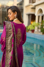Rang Rasiya Premium Winter Unstitched 3pc Embroidered Suit D-11 Roshanay - FaisalFabrics.pk