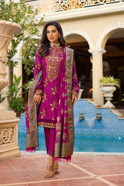 Rang Rasiya Premium Winter Unstitched 3pc Embroidered Suit D-11 Roshanay - FaisalFabrics.pk