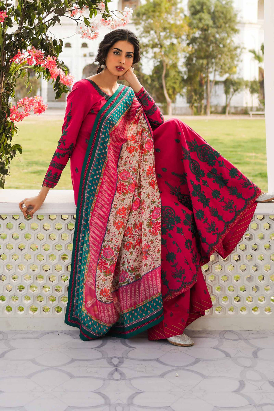 Zara Shahjahan Unstitched Embroidered Lawn 3 Piece Suit D23-10B