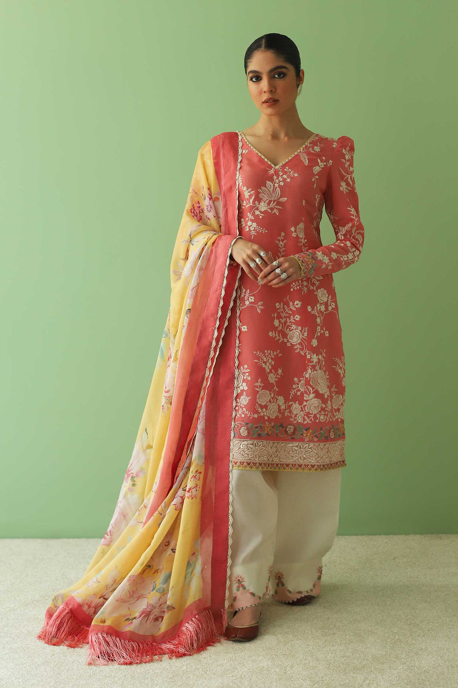 Zara Shahjahan Unstitched Embroidered Lawn 3 Piece Suit D23-3A