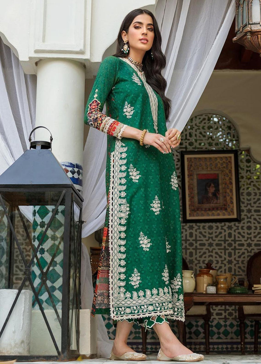 Noor by Saadia Asad Embroidered Linen Unstitched 3Pc Suit D-3B