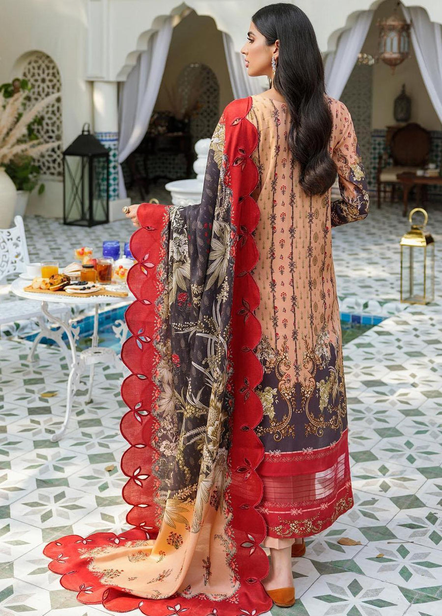 Noor by Saadia Asad Embroidered Linen Unstitched 3Pc Suit D-4B
