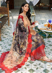 Noor by Saadia Asad Embroidered Linen Unstitched 3Pc Suit D-4B
