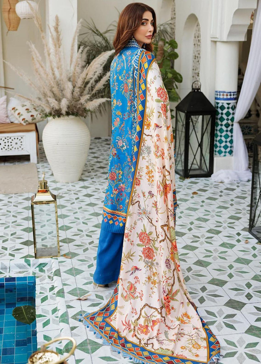 Noor by Saadia Asad Embroidered Linen Unstitched 3Pc Suit D-5A