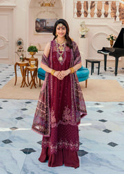 Noor By Saadia Asad Embroidered Chiffon Unstitched 3 Piece Suits - D6