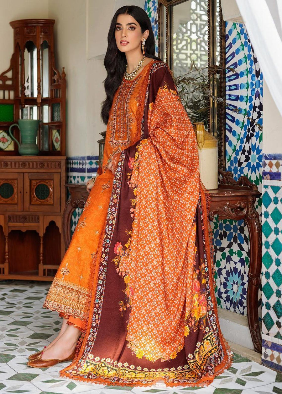 Noor by Saadia Asad Embroidered Linen Unstitched 3Pc Suit D-8A