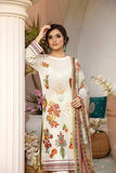 Zoha Festive Premium Embroidered Lawn Unstitched 3pc Suit D95-Off White - FaisalFabrics.pk