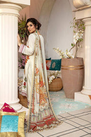Zoha Festive Premium Embroidered Lawn Unstitched 3pc Suit D95-Off White - FaisalFabrics.pk