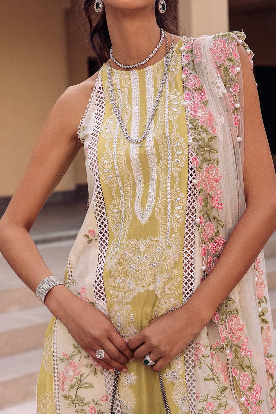 Saira Rizwan Embroidered Luxury Lawn Unstitched 3Pc Suit DAFFODIL SR-07