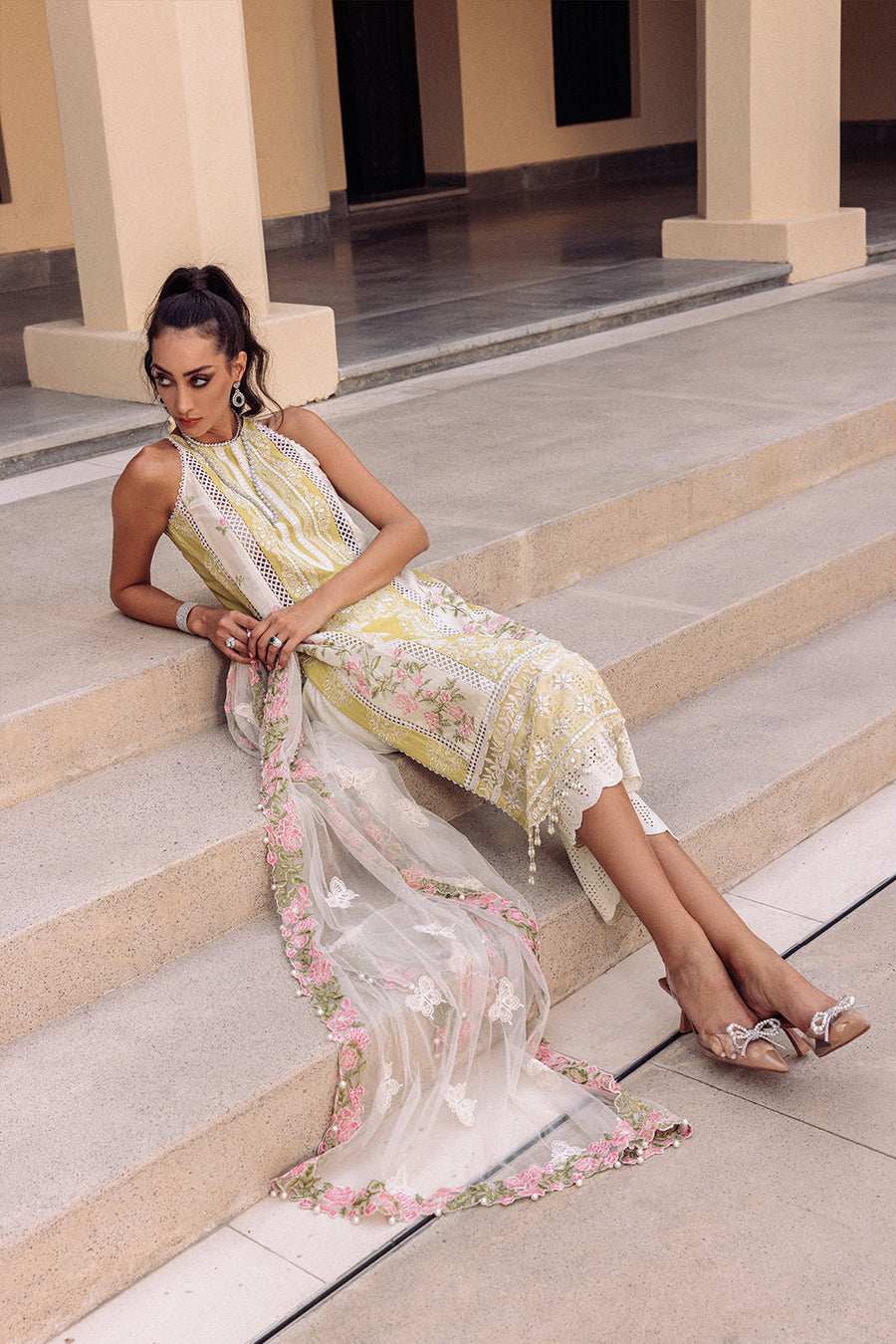 Saira Rizwan Embroidered Luxury Lawn Unstitched 3Pc Suit DAFFODIL SR-07