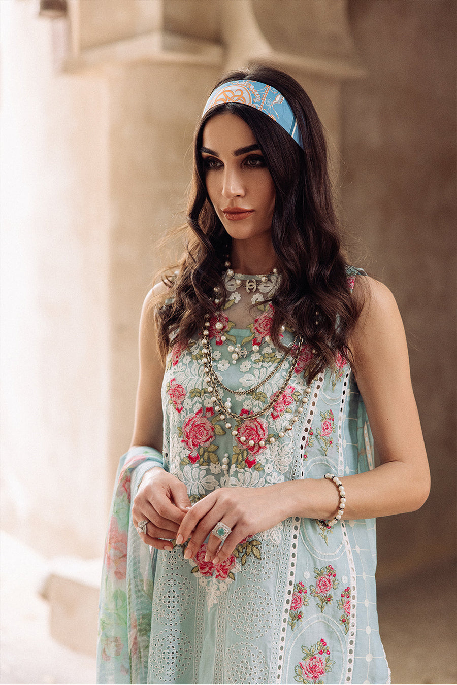 Saira Rizwan Embroidered Luxury Lawn Unstitched 3Pc Suit DAPHNE SR-01