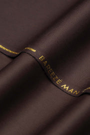 Bareeze Man Pima Cotton Unstitched Fabric for Summer - Dark Brown