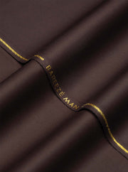Bareeze Man Pima Cotton Unstitched Fabric for Summer - Dark Brown