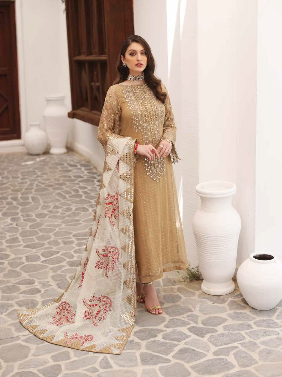 Charizma Diamond Dust Unstitched Premium Chiffon 3Pc Suit DD-02