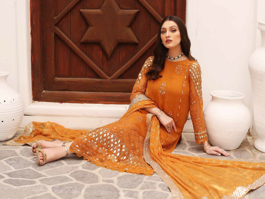 Charizma Diamond Dust Unstitched Premium Chiffon 3Pc Suit DD-03