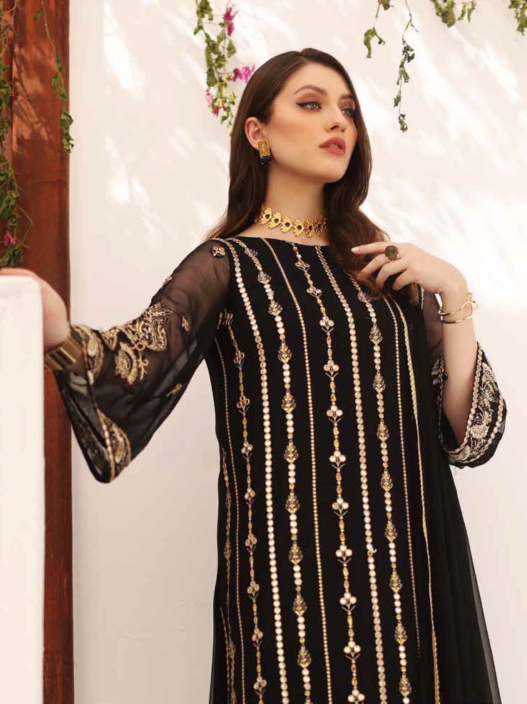 Charizma Diamond Dust Unstitched Premium Chiffon 3Pc Suit DD-05