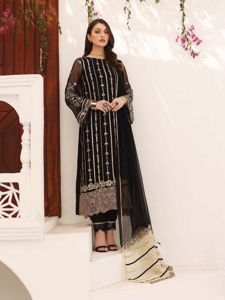 Charizma Diamond Dust Unstitched Premium Chiffon 3Pc Suit DD-05