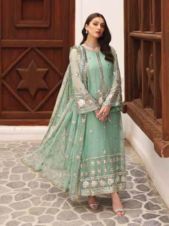Charizma Diamond Dust Unstitched Premium Chiffon 3Pc Suit DD-07