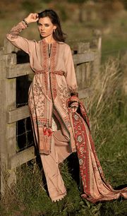 Sobia Nazir Fall Edit '22 Unstitched Embroidered Linen 3Pc Suit D-2A