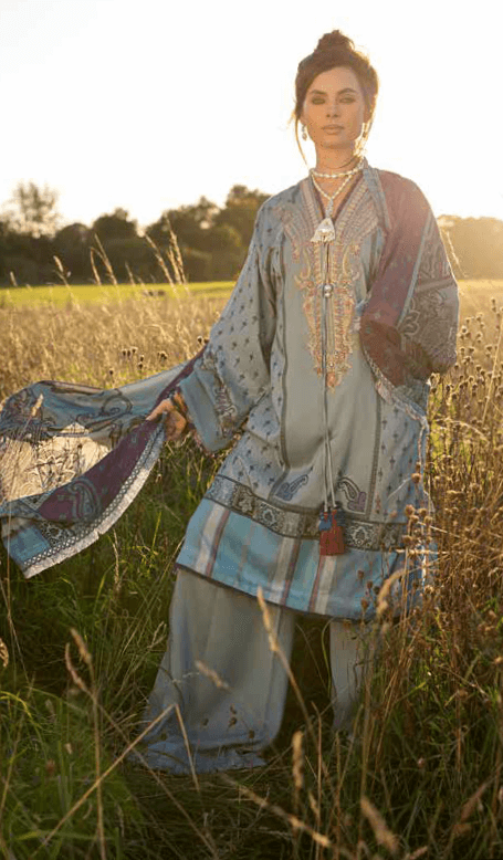 Sobia Nazir Fall Edit '22 Unstitched Embroidered Linen 3Pc Suit D-5A