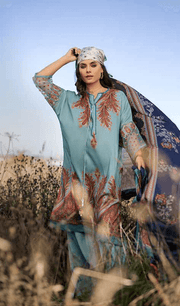 Sobia Nazir Fall Edit '22 Unstitched Embroidered Linen 3Pc Suit D-7A