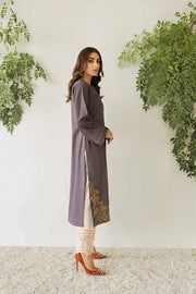 Nuriyaa Winter Tale Embroidered Pret Slub Khaddar 1pc Shirt - DIM - FaisalFabrics.pk