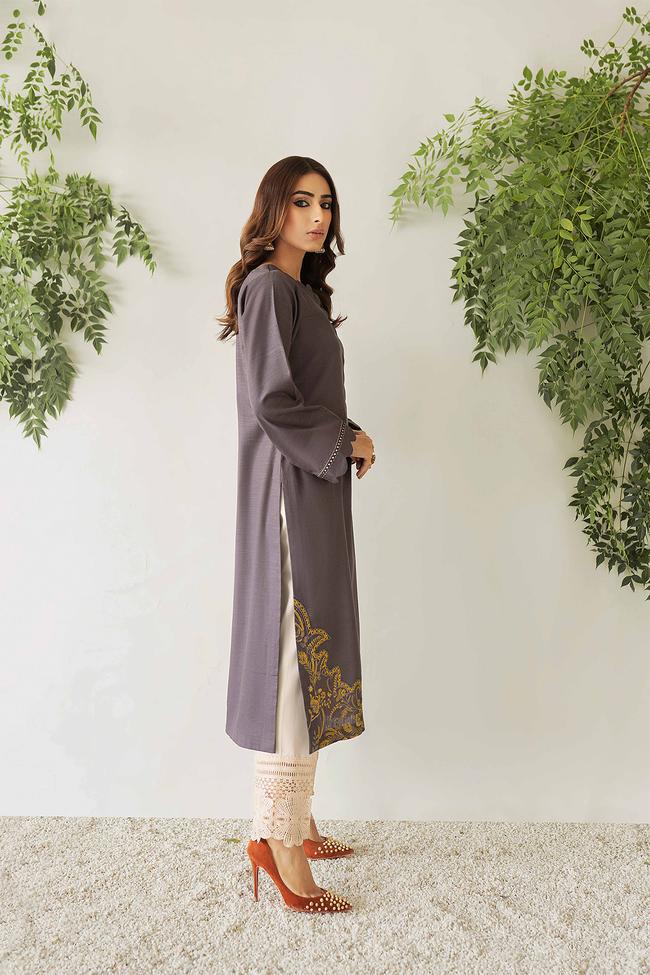 Nuriyaa Winter Tale Embroidered Pret Slub Khaddar 1pc Shirt - DIM - FaisalFabrics.pk
