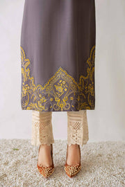 Nuriyaa Winter Tale Embroidered Pret Slub Khaddar 1pc Shirt - DIM - FaisalFabrics.pk