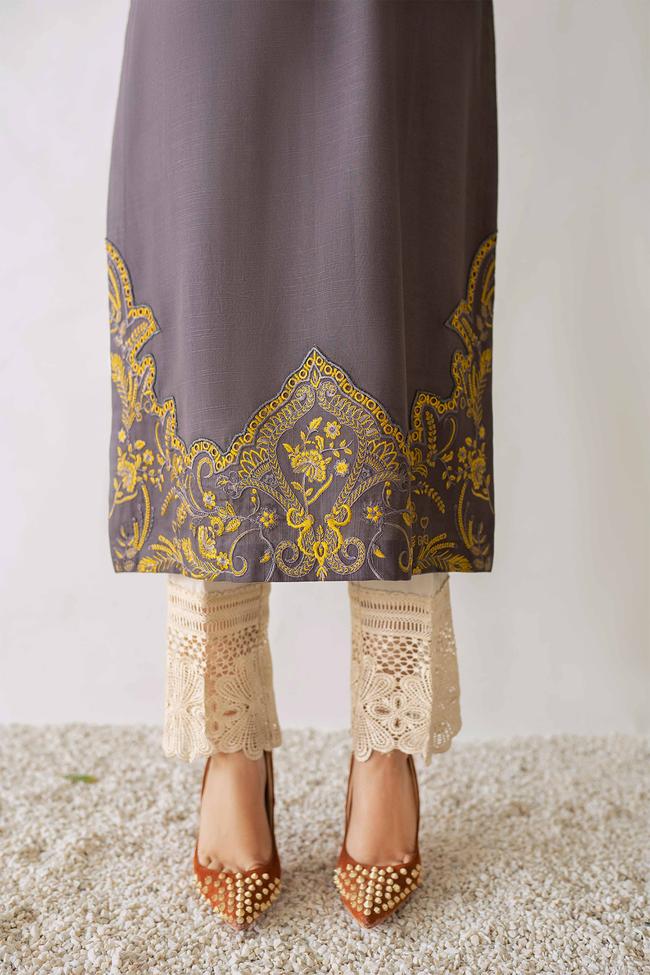 Nuriyaa Winter Tale Embroidered Pret Slub Khaddar 1pc Shirt - DIM - FaisalFabrics.pk