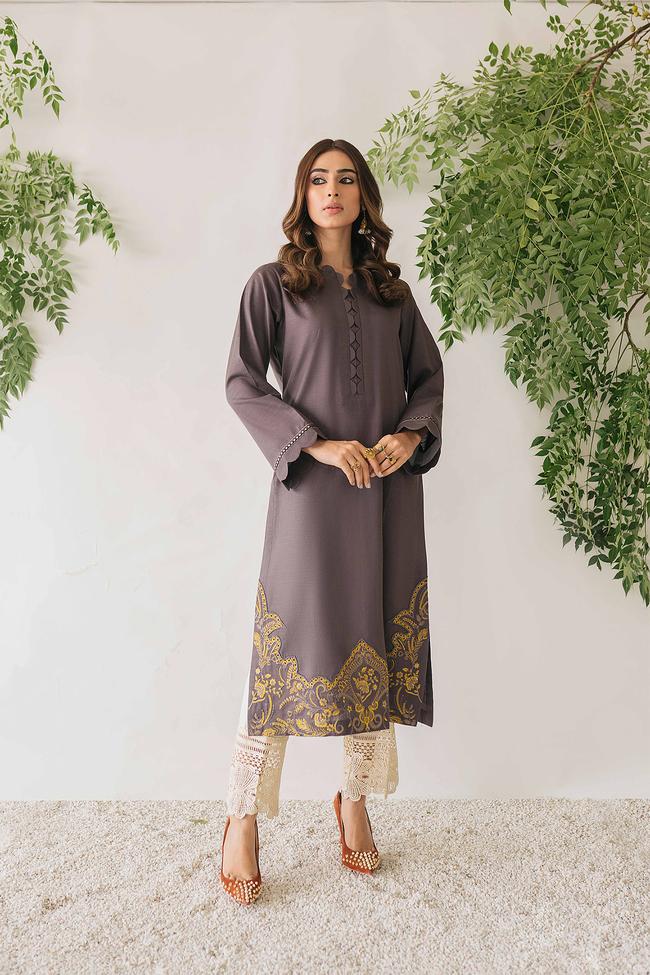 Nuriyaa Winter Tale Embroidered Pret Slub Khaddar 1pc Shirt - DIM - FaisalFabrics.pk