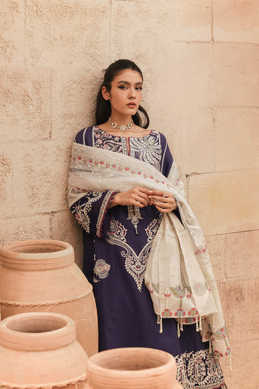 Zara Shahjahan Luxury Lawn Unstitched 3Pc Suit - DINA