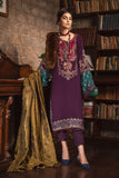 Maria B Winter Linen Unstitched Embroidered 3Pc Suit DL-1002-Purple