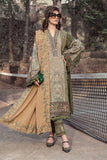 Maria B Winter Linen Unstitched Embroidered 3Pc Suit DL-1003-Olive Green