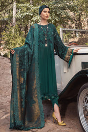 Maria B Winter Linen Unstitched Embroidered 3Pc Suit DL-1005-Teal