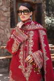Maria B Winter Linen Unstitched Embroidered 3Pc Suit DL-1008-Maroon