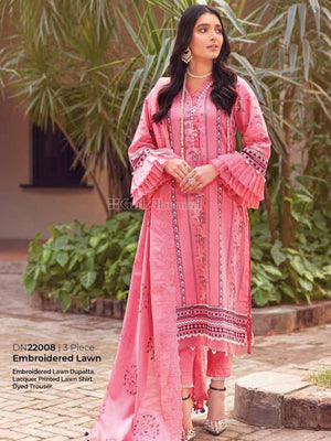 Gul Ahmed Essential Embroidered Lawn 3Pc Suit DN-22008 - FaisalFabrics.pk