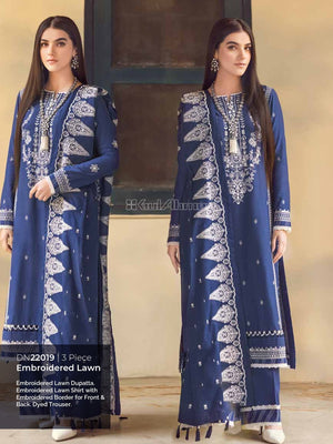 Gul Ahmed Essential Embroidered Lawn 3Pc Suit DN-22019 - FaisalFabrics.pk