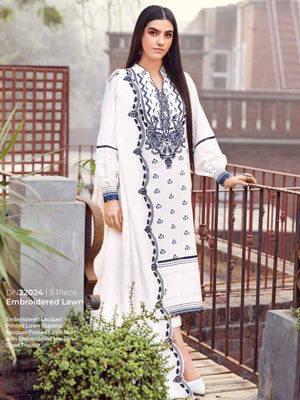Gul Ahmed Essential Embroidered Lawn 3Pc Suit DN-22024 - FaisalFabrics.pk