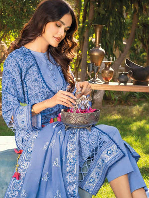 Gul Ahmed Essential Embroidered Lawn 3Pc Suit DN-22027 - FaisalFabrics.pk