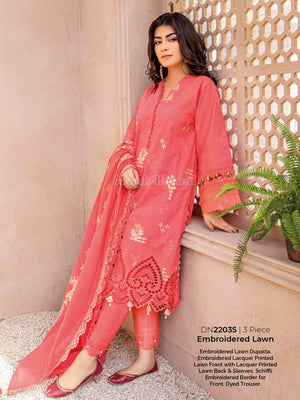 Gul Ahmed Essential Embroidered Lawn 3Pc Suit DN-22035 - FaisalFabrics.pk