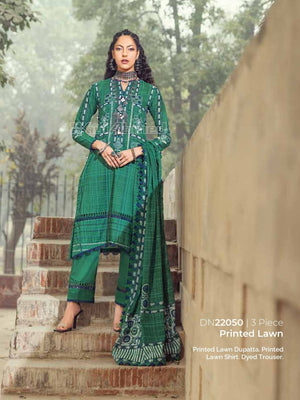 Gul Ahmed Essential Printed Lawn 3Pc Suit DN-22050 - FaisalFabrics.pk
