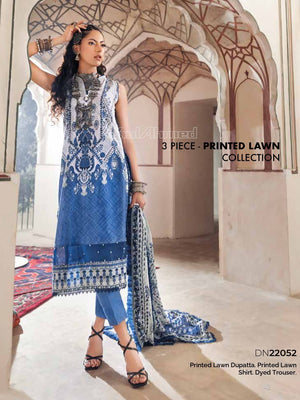 Gul Ahmed Essential Printed Lawn 3Pc Suit DN-22052 - FaisalFabrics.pk
