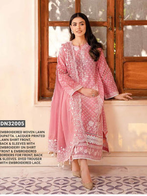 GulAhmed Summer Essential Lawn Unstitched Embroidered 3 Piece DN-32005