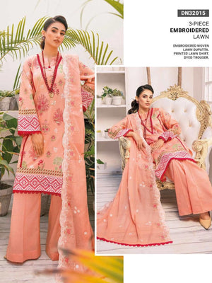 GulAhmed Summer Essential Lawn Unstitched Embroidered 3 Piece DN-32015