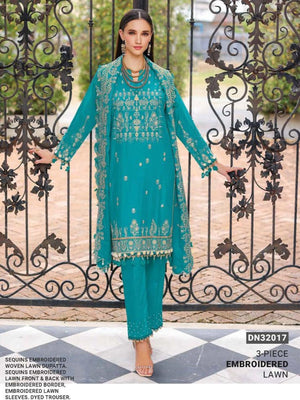 GulAhmed Summer Essential Lawn Unstitched Embroidered 3 Piece DN-32017