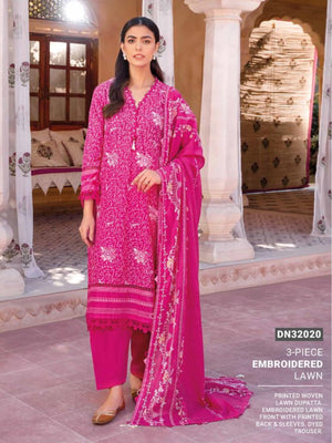 GulAhmed Summer Essential Lawn Unstitched Embroidered 3 Piece DN-32020