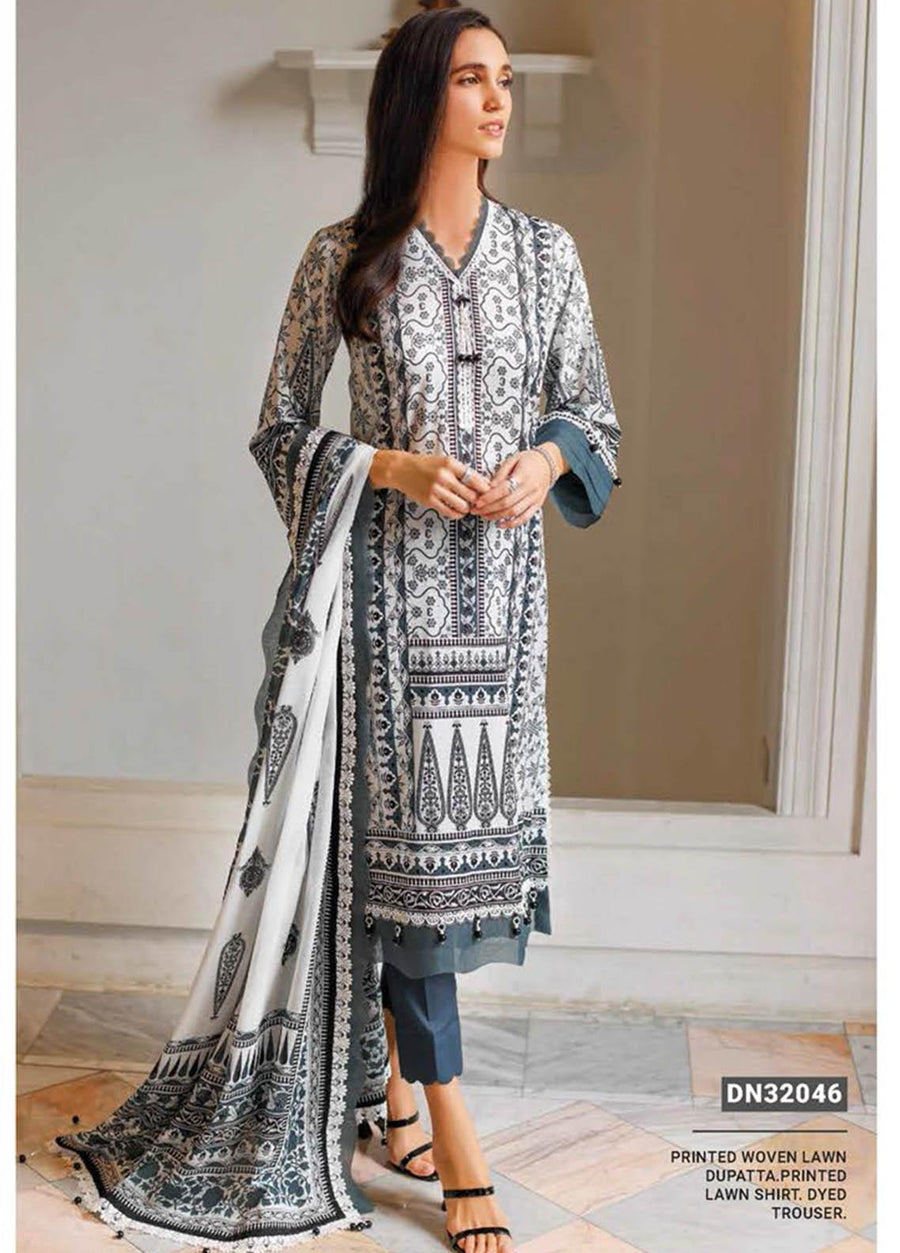 GulAhmed Summer Essential Lawn Unstitched Printed 3Pc Suit DN-32046