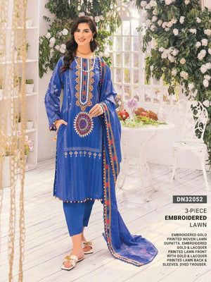 GulAhmed Summer Essential Lawn Unstitched Embroidered 3 Piece DN-32052