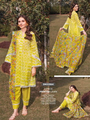 GulAhmed Summer Essential Lawn Unstitched Printed 3Pc Suit DN-32064